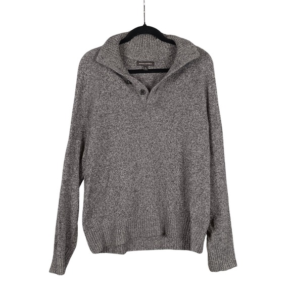 Banana Republic Other - Banana Republic Mens Gray Merino Wool Blend Button Mock Neck Sweater‎
